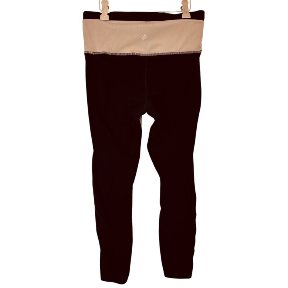 Athleta Women’s Chroma Black & Taupe Colorblock Pattern 7/8 Tights Size Small - Picture 5 of 7